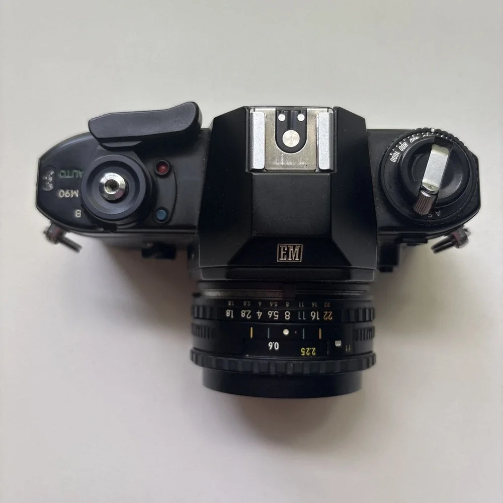 Nikon EM 35mm SLR Film Camera w/ Series E 50mm F/1.8 Lens